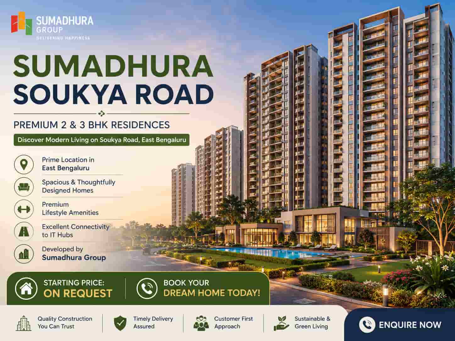 Aerial view of Sumadhura Soukya Road residential project in East Bengaluru